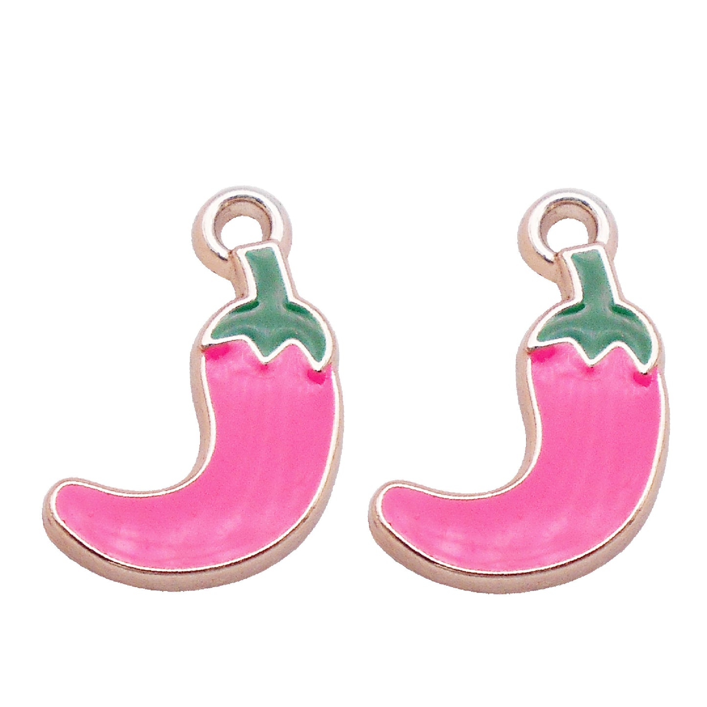 16Pcs Plastic Chili Pepper Charm 21x15mm Korean Style Enamel Pendant for Jewelry Earrings Necklace Bracelet Charm Making DIY Crafts Supplies Keychain Decor