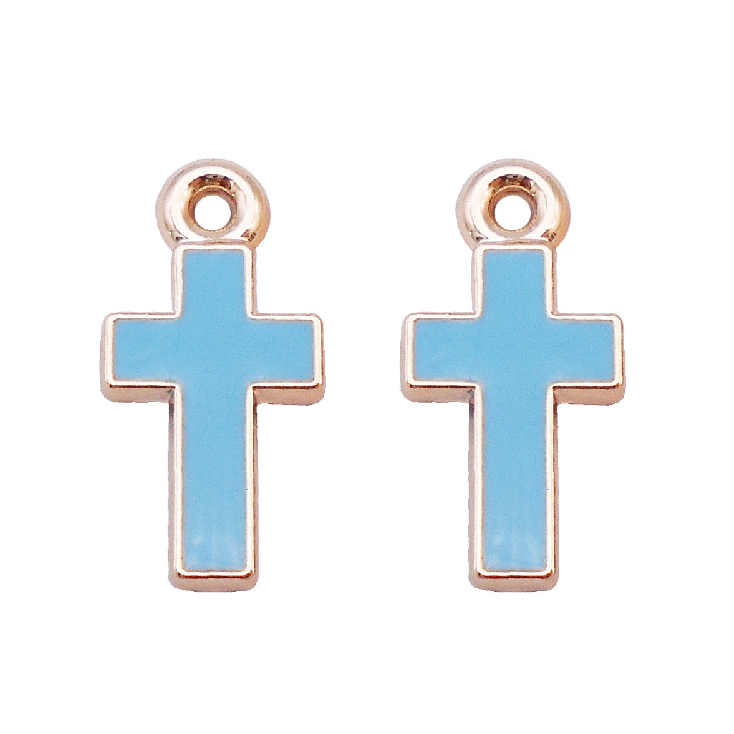 16Pcs Alloy Bezel Cross Charm 21x11mm Korean Style Enamel Jewelry Pendant for Necklace Bracelet Earrings Making DIY Crafts Supplies Phone Chain Decor