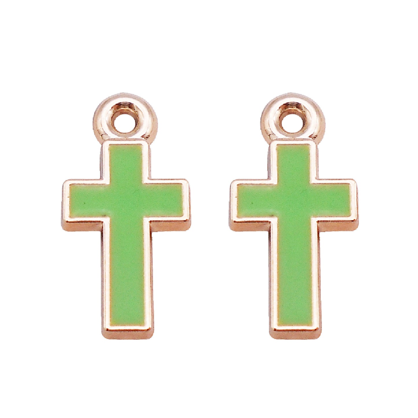 16Pcs Alloy Bezel Cross Charm 21x11mm Korean Style Enamel Jewelry Pendant for Necklace Bracelet Earrings Making DIY Crafts Supplies Phone Chain Decor