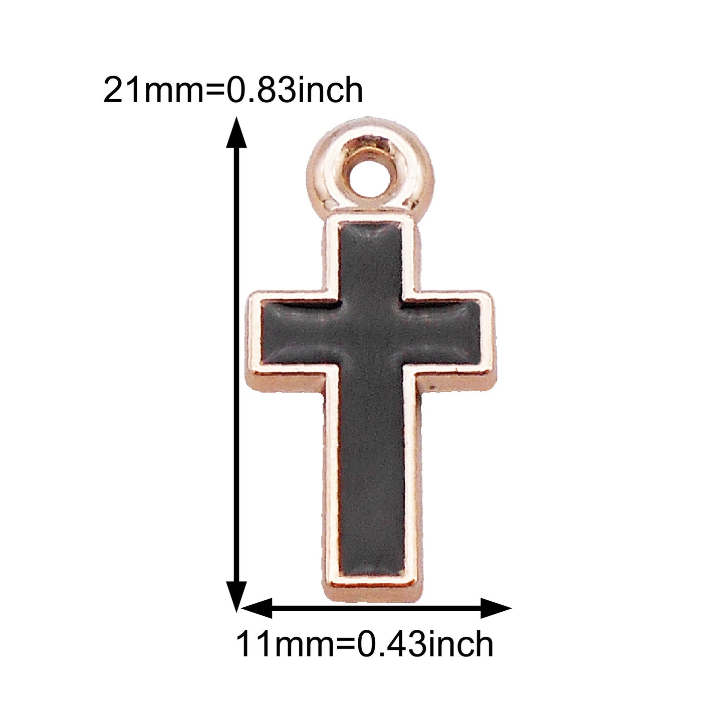 16Pcs Alloy Bezel Cross Charm 21x11mm Korean Style Enamel Jewelry Pendant for Necklace Bracelet Earrings Making DIY Crafts Supplies Phone Chain Decor