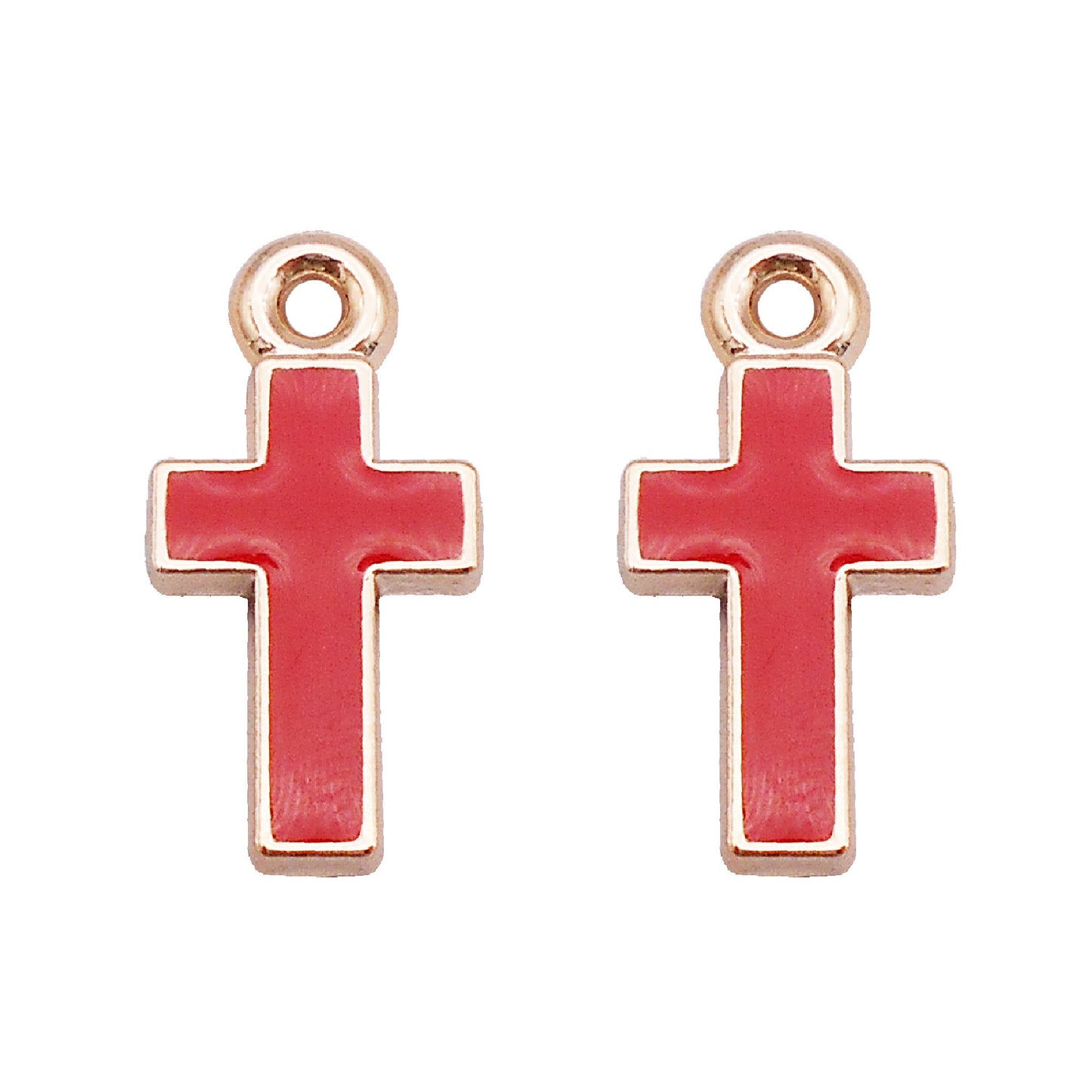 16Pcs Alloy Bezel Cross Charm 21x11mm Korean Style Enamel Jewelry Pendant for Necklace Bracelet Earrings Making DIY Crafts Supplies Phone Chain Decor
