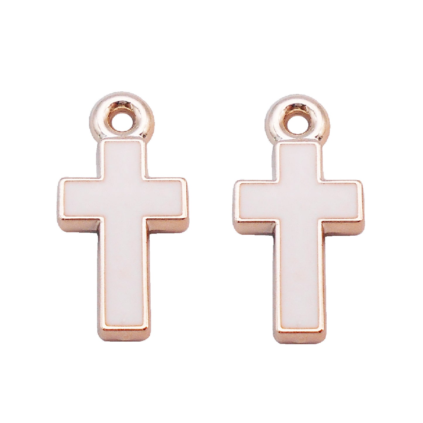 16Pcs Alloy Bezel Cross Charm 21x11mm Korean Style Enamel Jewelry Pendant for Necklace Bracelet Earrings Making DIY Crafts Supplies Phone Chain Decor