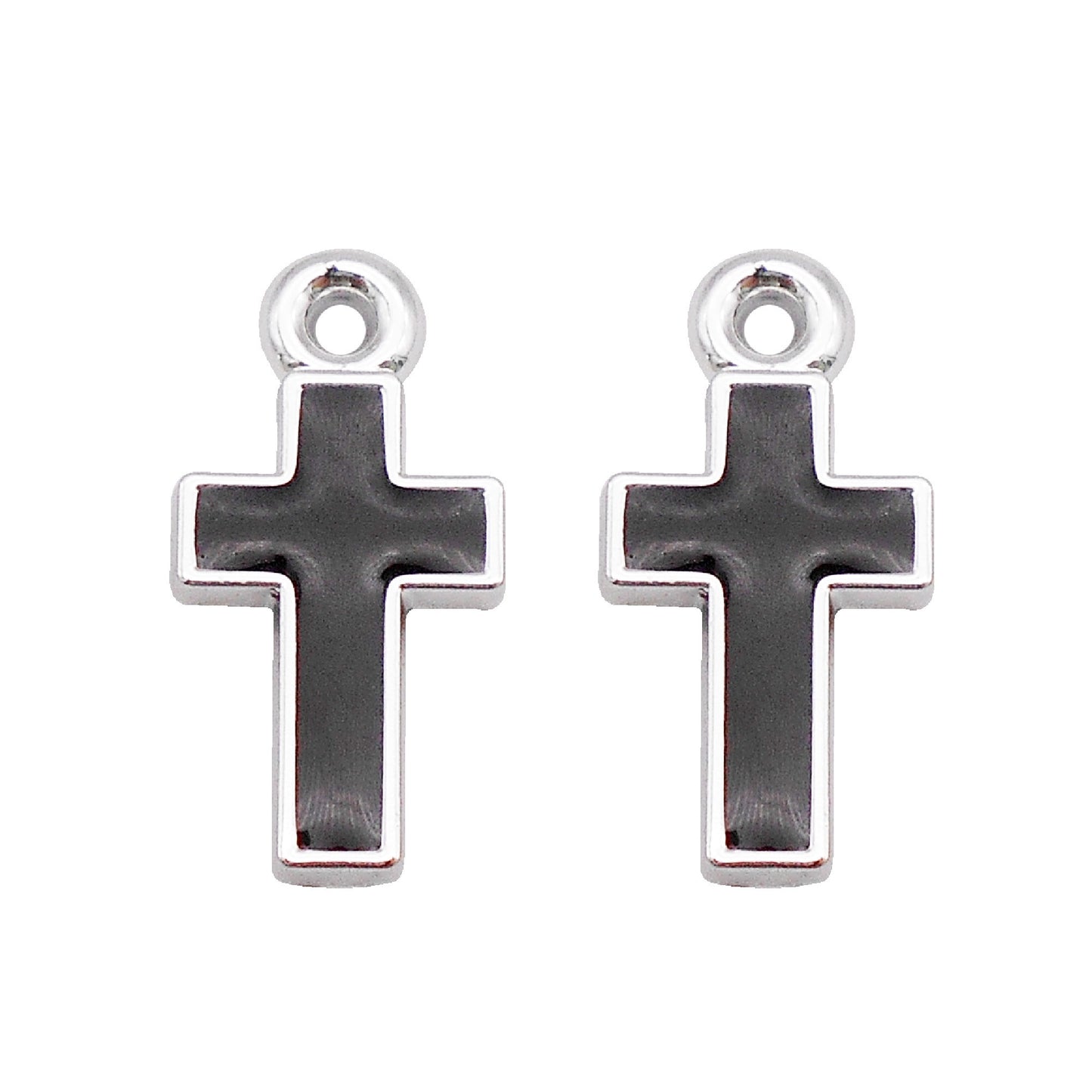 16Pcs Alloy Bezel Cross Charm 21x11mm Korean Style Enamel Jewelry Pendant for Necklace Bracelet Earrings Making DIY Crafts Supplies Phone Chain Decor