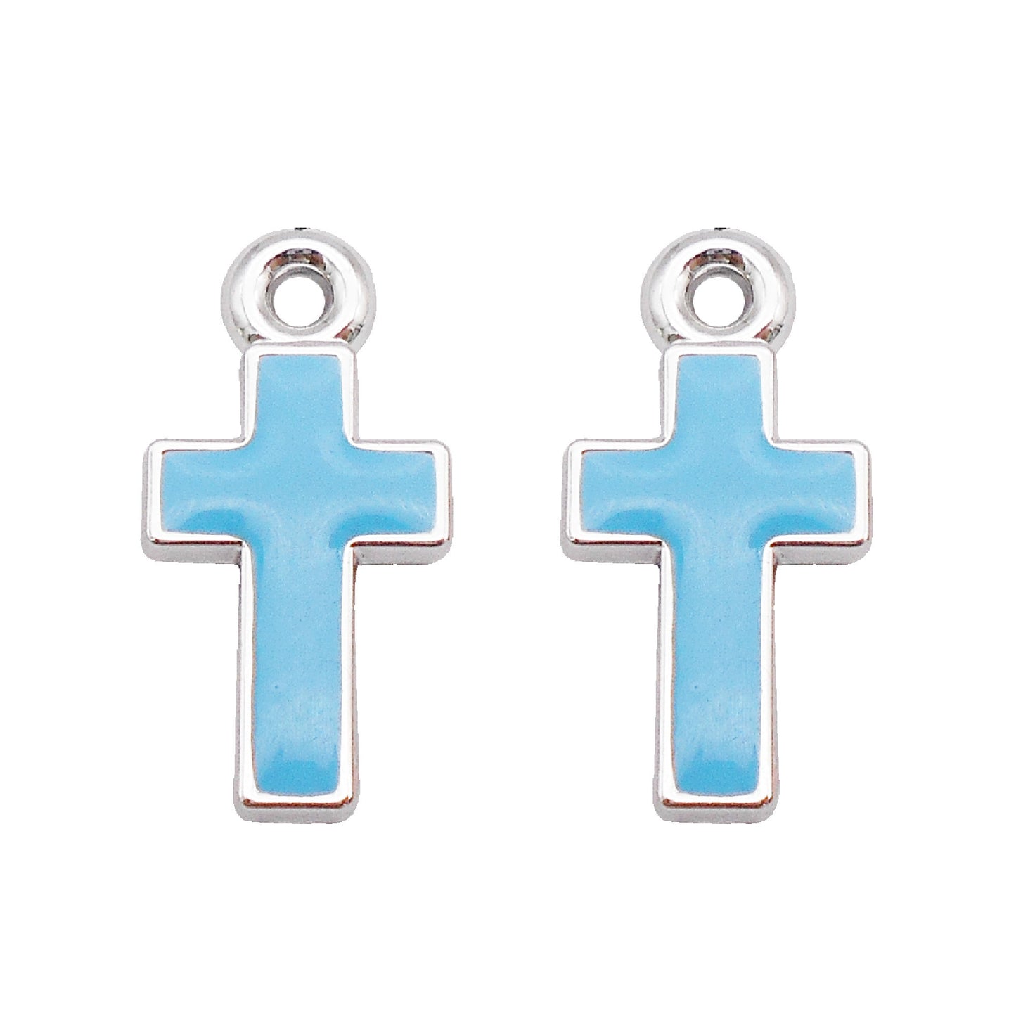 16Pcs Alloy Bezel Cross Charm 21x11mm Korean Style Enamel Jewelry Pendant for Necklace Bracelet Earrings Making DIY Crafts Supplies Phone Chain Decor