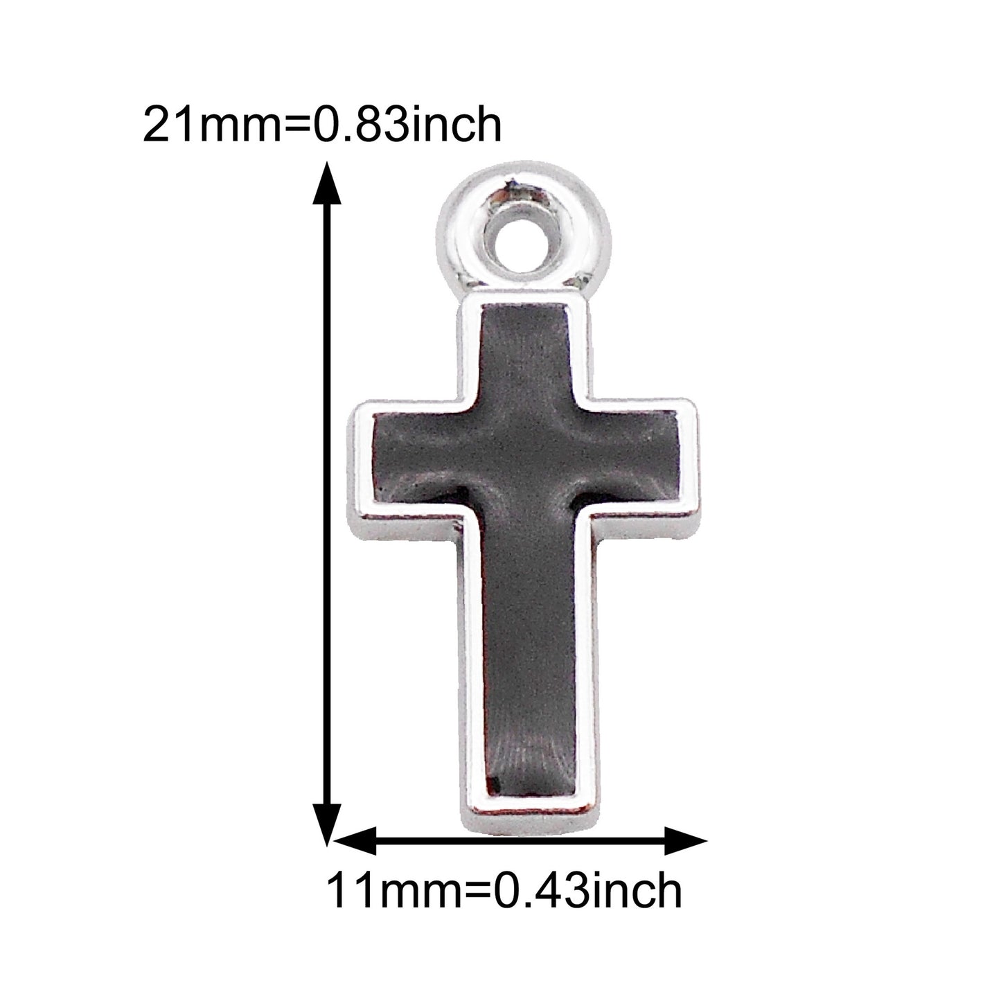 16Pcs Alloy Bezel Cross Charm 21x11mm Korean Style Enamel Jewelry Pendant for Necklace Bracelet Earrings Making DIY Crafts Supplies Phone Chain Decor