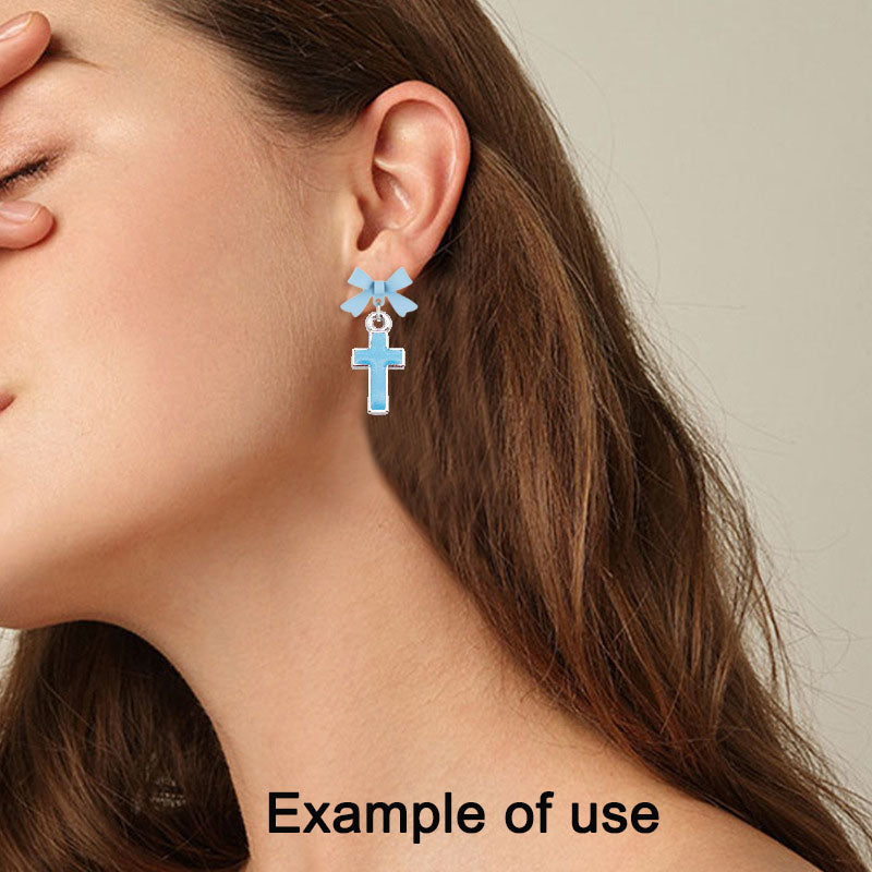 16Pcs Alloy Bezel Cross Charm 21x11mm Korean Style Enamel Jewelry Pendant for Necklace Bracelet Earrings Making DIY Crafts Supplies Phone Chain Decor