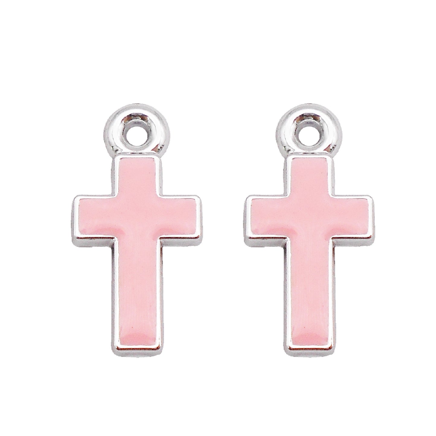 16Pcs Alloy Bezel Cross Charm 21x11mm Korean Style Enamel Jewelry Pendant for Necklace Bracelet Earrings Making DIY Crafts Supplies Phone Chain Decor