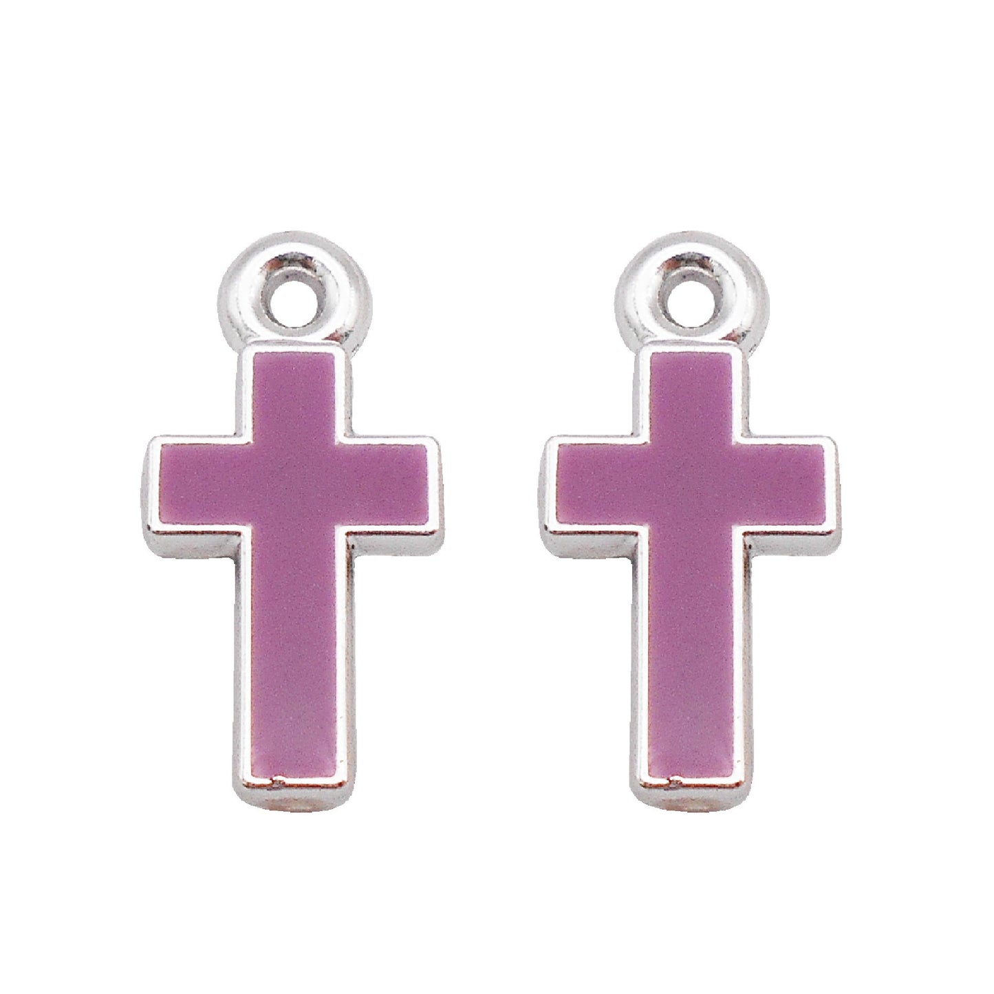 16Pcs Alloy Bezel Cross Charm 21x11mm Korean Style Enamel Jewelry Pendant for Necklace Bracelet Earrings Making DIY Crafts Supplies Phone Chain Decor