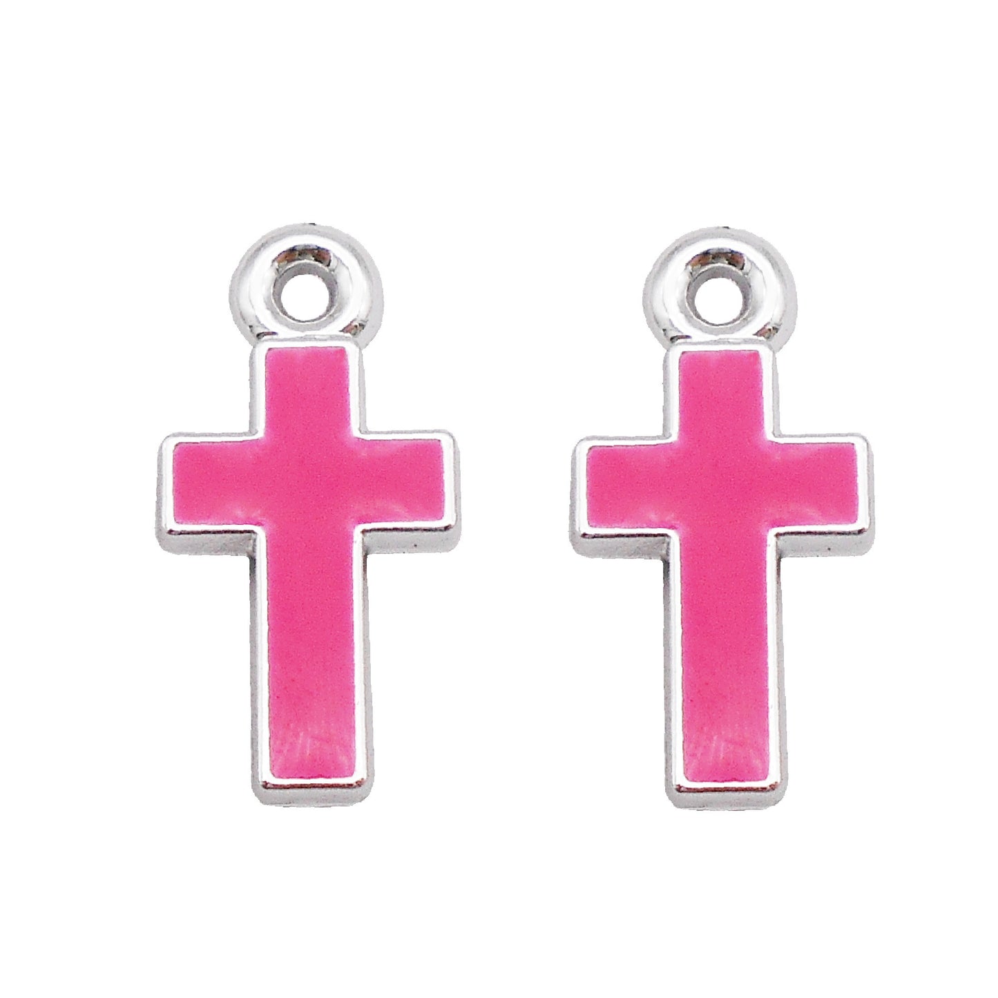 16Pcs Alloy Bezel Cross Charm 21x11mm Korean Style Enamel Jewelry Pendant for Necklace Bracelet Earrings Making DIY Crafts Supplies Phone Chain Decor