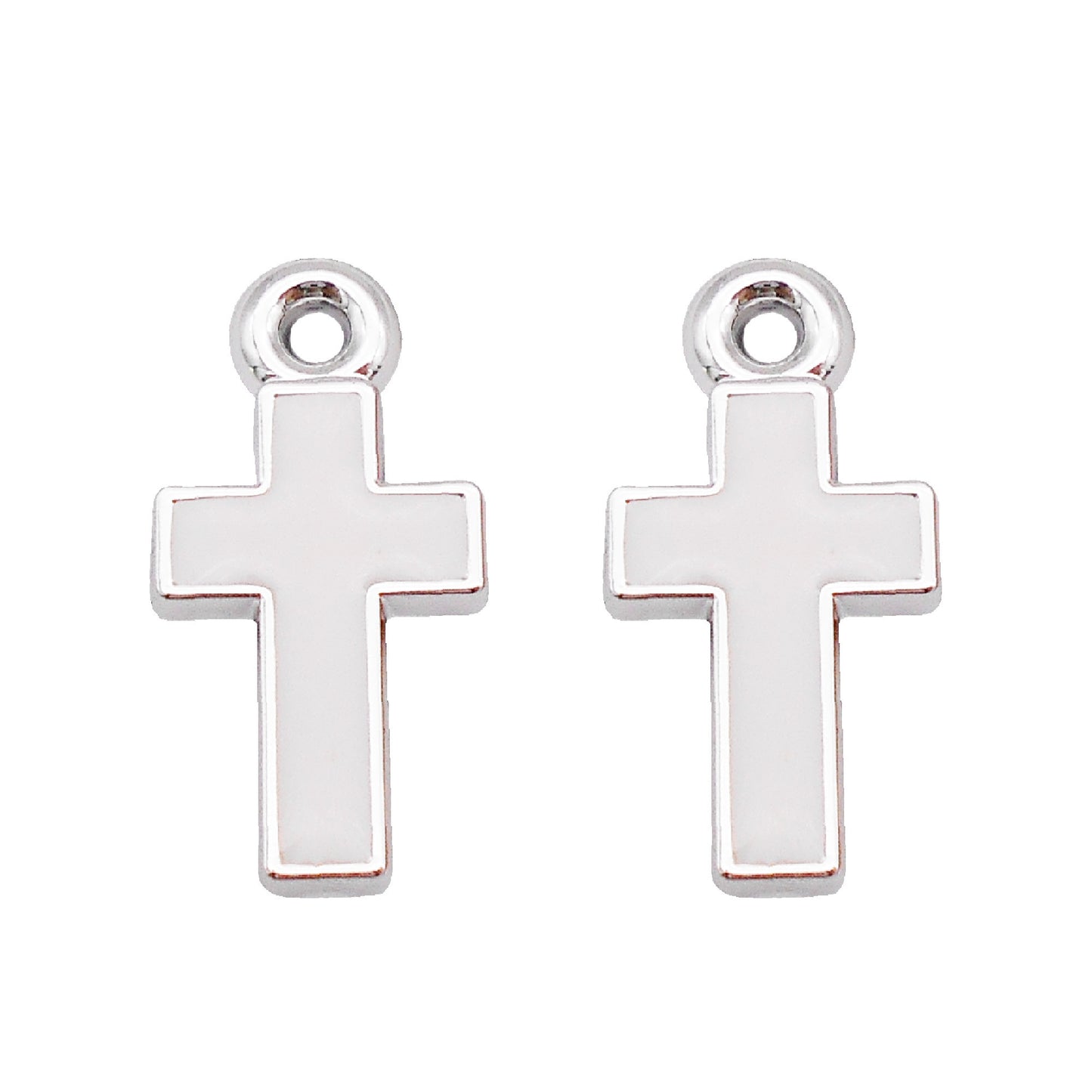 16Pcs Alloy Bezel Cross Charm 21x11mm Korean Style Enamel Jewelry Pendant for Necklace Bracelet Earrings Making DIY Crafts Supplies Phone Chain Decor