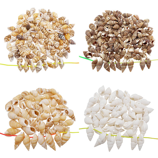 50g One Pack Marine Shell with Hole Natural Conch Shell Bead for DIY Jewelry Making, Fish Tank Aquarium Decor