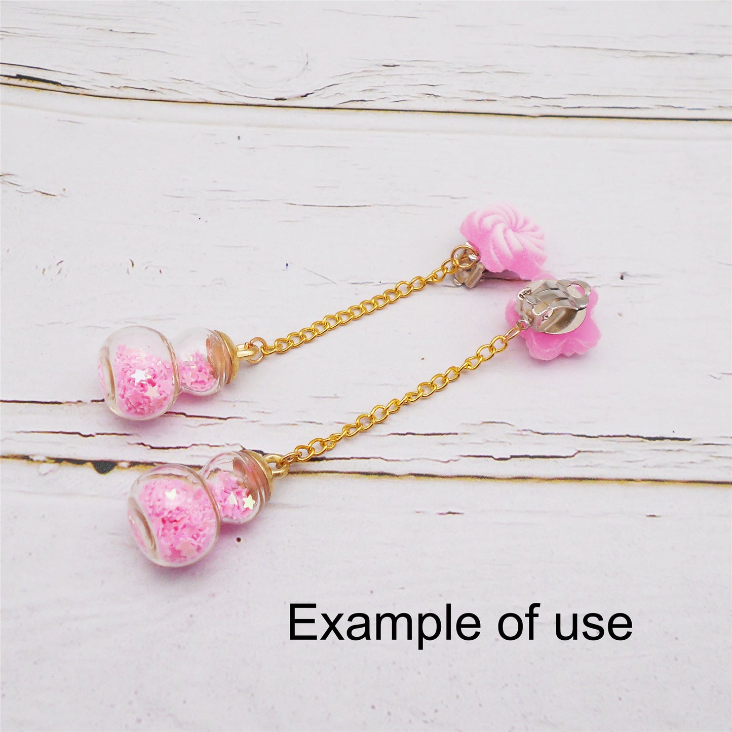 10Pcs Glass Gourd-Shaped Charm with Star Glitters Transparent Double-Circle Pendant for DIY Jewelry Making Necklace Bracelet Earring Craft Decor 28x16mm