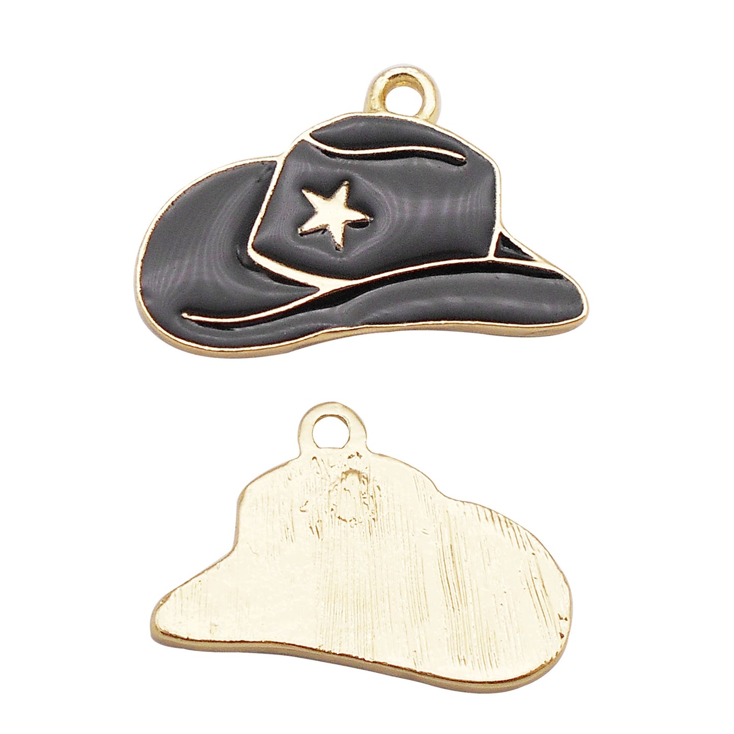 6Pcs Enamel Hat Charm 16x24mm Cowboy Hat Design Alloy Pendant DIY Jewelry Accessory for Necklace Bracelet Earrings Craft Decor