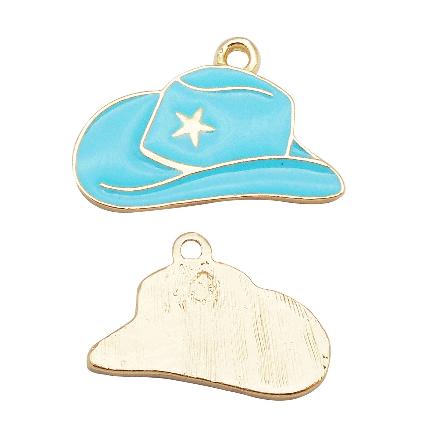 6Pcs Enamel Hat Charm 16x24mm Cowboy Hat Design Alloy Pendant DIY Jewelry Accessory for Necklace Bracelet Earrings Craft Decor