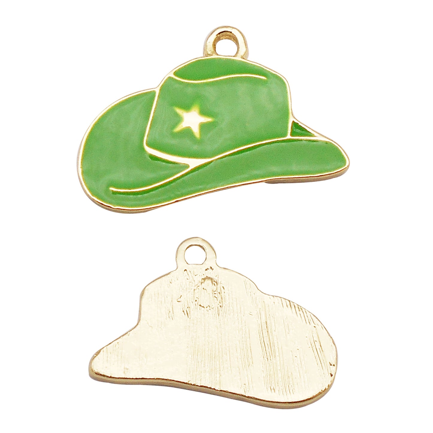 6Pcs Enamel Hat Charm 16x24mm Cowboy Hat Design Alloy Pendant DIY Jewelry Accessory for Necklace Bracelet Earrings Craft Decor
