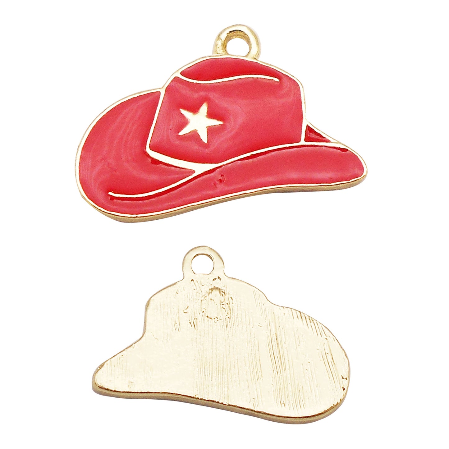 6Pcs Enamel Hat Charm 16x24mm Cowboy Hat Design Alloy Pendant DIY Jewelry Accessory for Necklace Bracelet Earrings Craft Decor