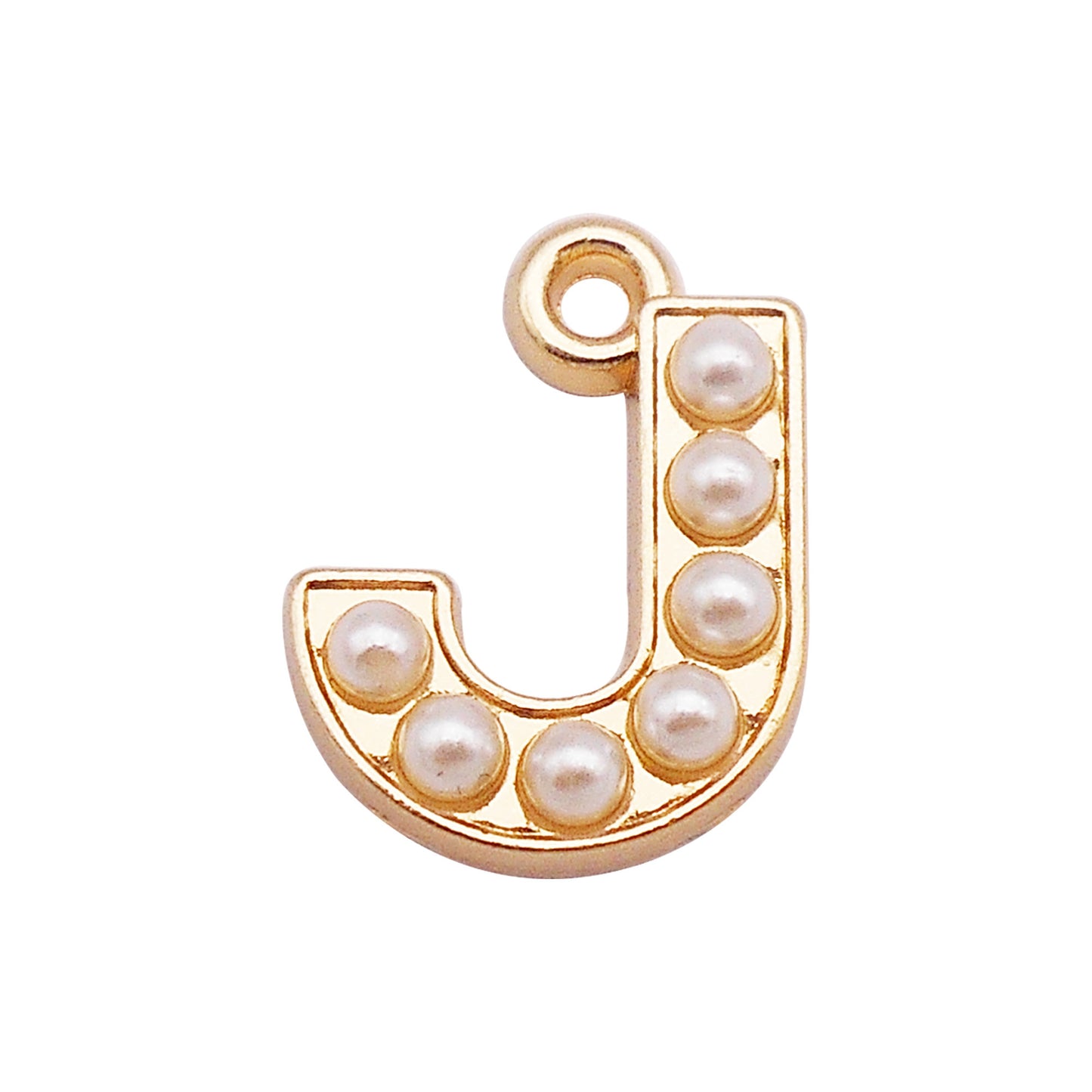 10Pcs Alloy Bezel A-Z Letter Charm Faux Pearl Embellished Gold Color Pendant DIY Jewelry Dangle for Necklace Ankle Bracelet Making