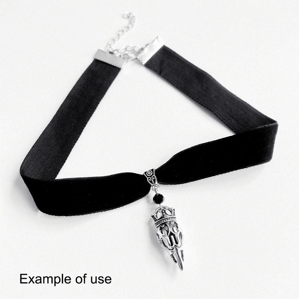 10Pcs Gothic Alloy Skull Charm Antique Silver Crown Skeleton Pendant DIY Jewelry Accessory for Necklace Earrings Making Crafts Decor 33x14mm