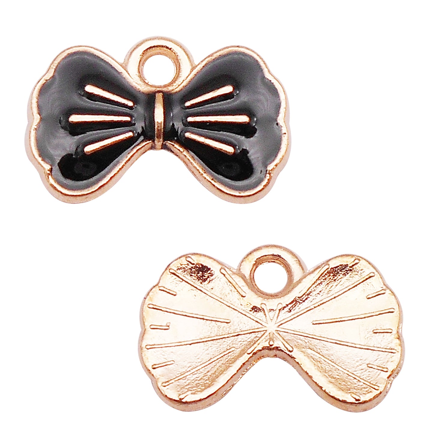 12Pcs Enamel Bow Charm Alloy 10x15mm Bowknot Pendant DIY Jewelry Dangle Necklace Bracelet Earrings Making Accessory Crafts Decor