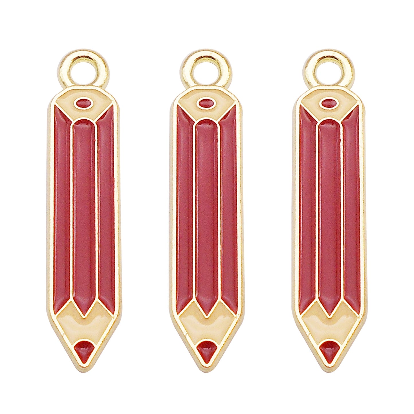 6Pcs Enamel Study Series Charm Alloy Pencil Book Doctoral Cap Design Pendant Graduation Gifts Jewelry Necklace Bracelet Making Accessory DIY Crafts Decor