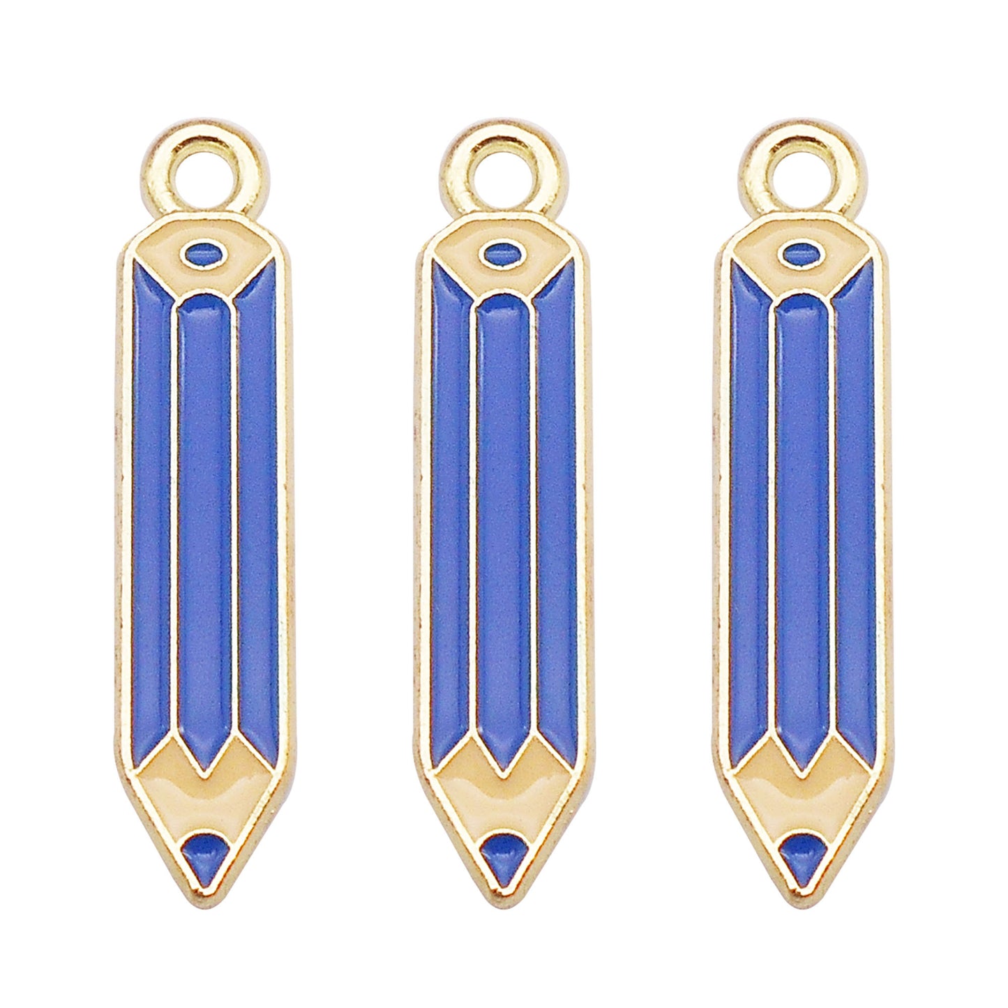 6Pcs Enamel Study Series Charm Alloy Pencil Book Doctoral Cap Design Pendant Graduation Gifts Jewelry Necklace Bracelet Making Accessory DIY Crafts Decor