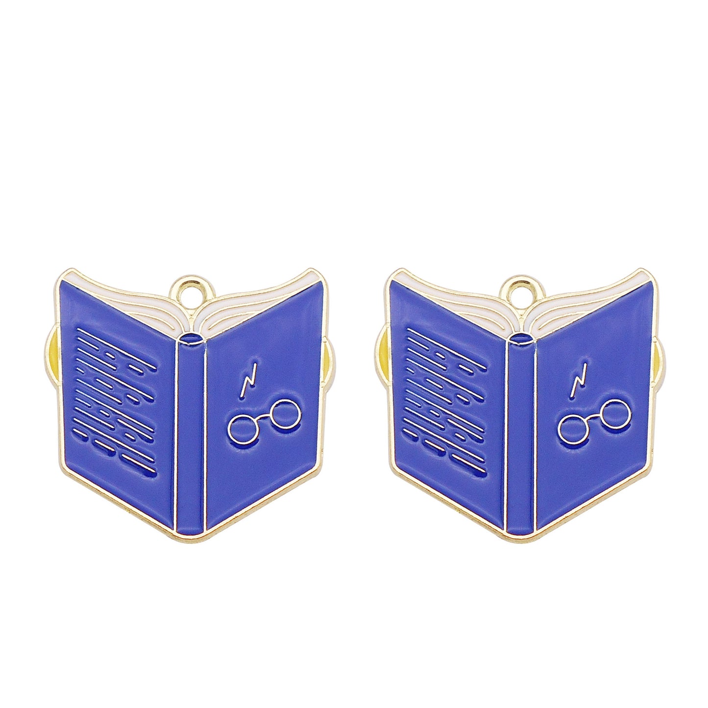 6Pcs Enamel Study Series Charm Alloy Pencil Book Doctoral Cap Design Pendant Graduation Gifts Jewelry Necklace Bracelet Making Accessory DIY Crafts Decor