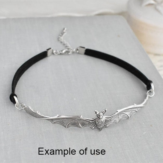 10pcs Antique Silver Bat Charm 17x65mm Alloy Halloween Pendant for Jewelry Necklace Bracelet Earrings Making DIY Crafts Decor