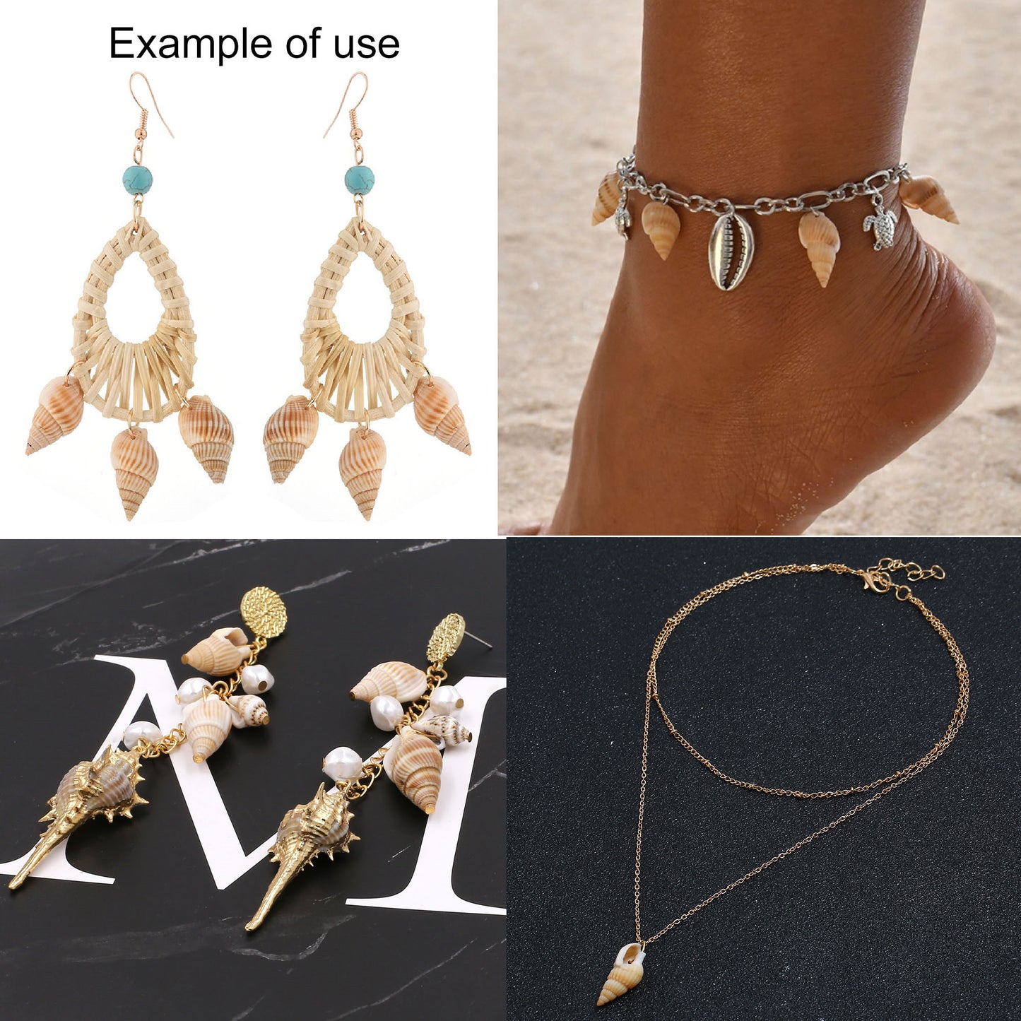 100g One Box of Drilled Hole Shell Conch Whelk for Craft DIY Jewelry Necklace Earring Bracelet Making Home Decoration Phone Frame Candle Making