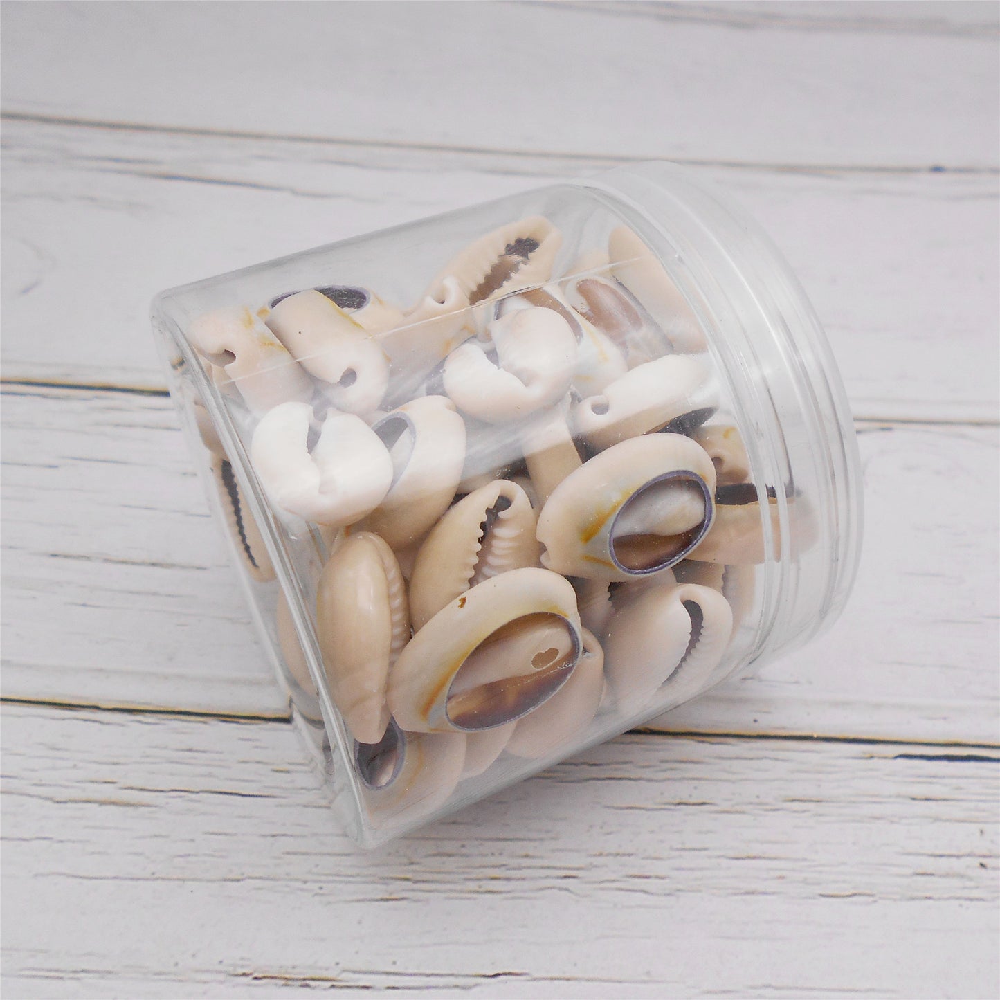 90g One Jar of Sliced Cowrie Shell Sea Shell Cut Grey Beige for Craft DIY Jewelry Necklace Earring Bracelet Making Home Decoration Phone Frame Candle Making Large Size