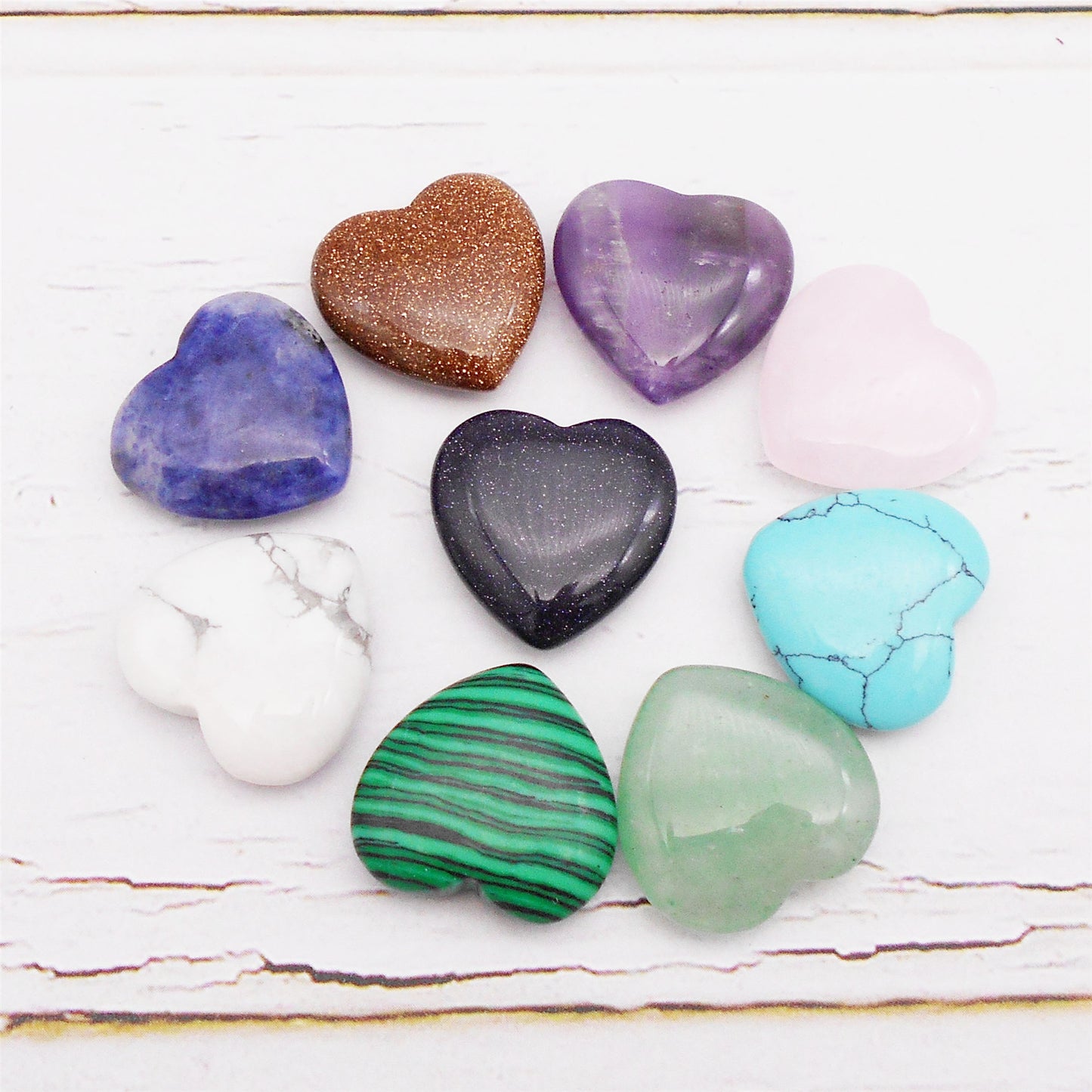 1 Piece Natural Crystal Stone 3D Love Heart Shaped Embellishment for DIY Jewelry Accessories Crafts Supplies Gifts Decor
