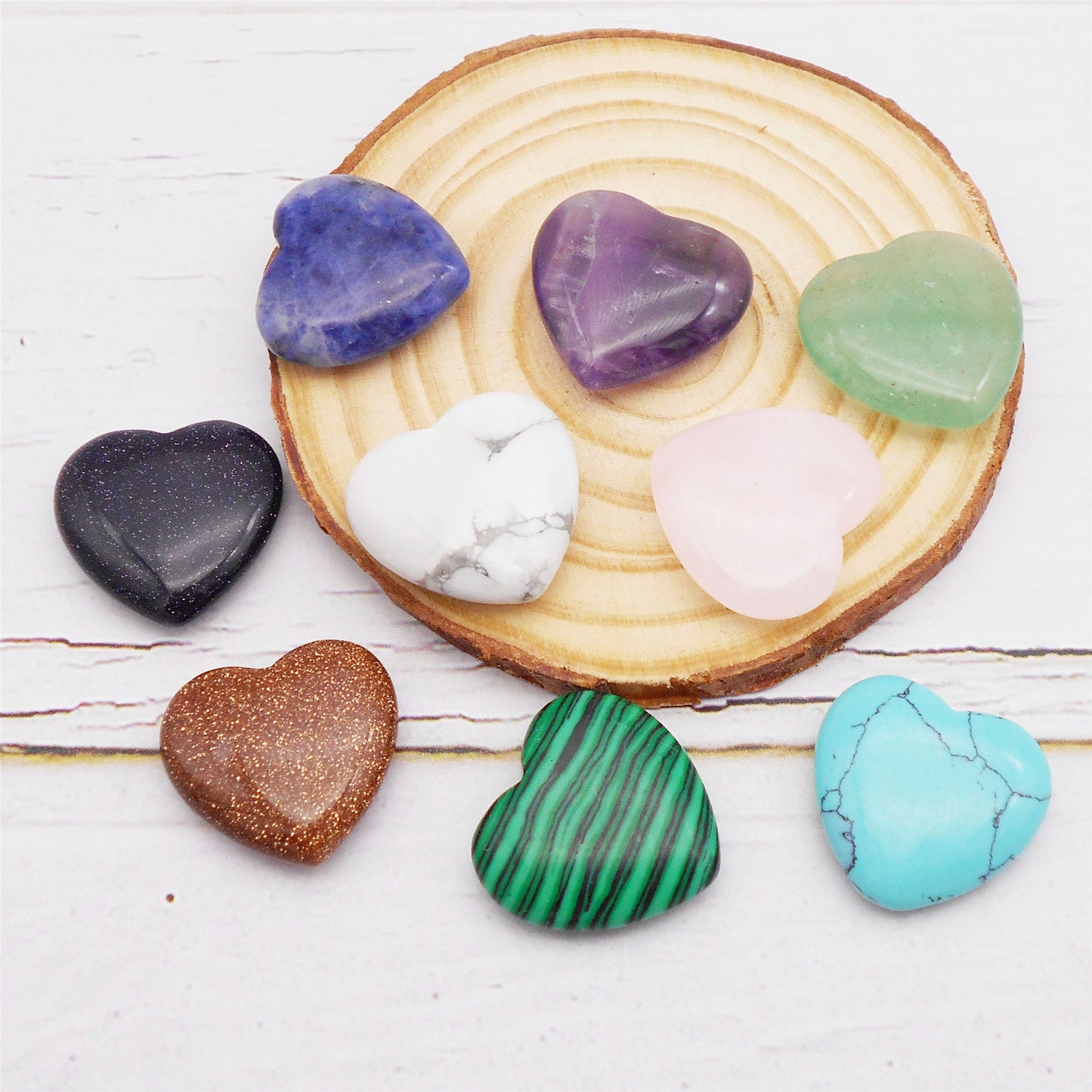 1 Piece Natural Crystal Stone 3D Love Heart Shaped Embellishment for DIY Jewelry Accessories Crafts Supplies Gifts Decor