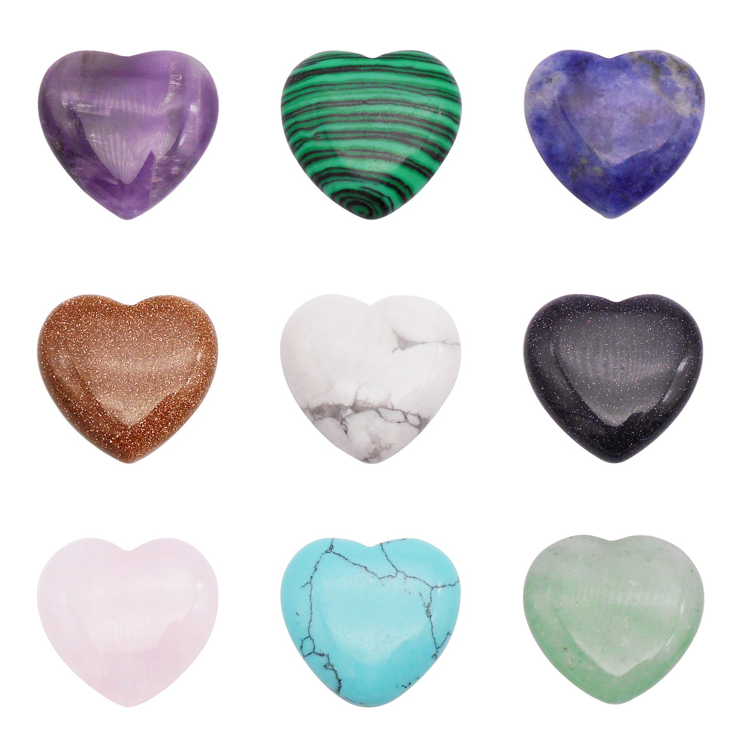 1 Piece Natural Crystal Stone 3D Love Heart Shaped Embellishment for DIY Jewelry Accessories Crafts Supplies Gifts Decor