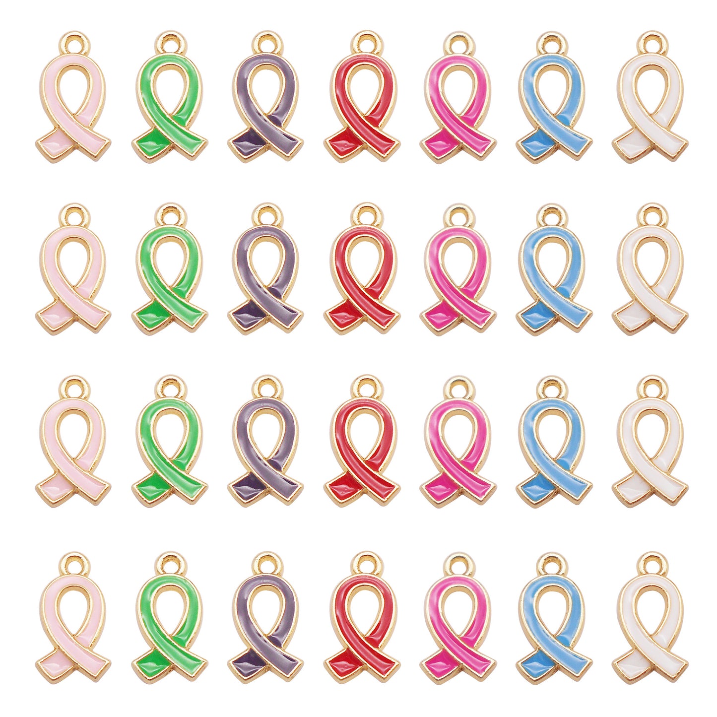 7Pcs Mini Enamel Scarf Charms 17x10mm Metal Jewelry Pendant for Necklace Bracelet Earrings Making, DIY Crafts Decor