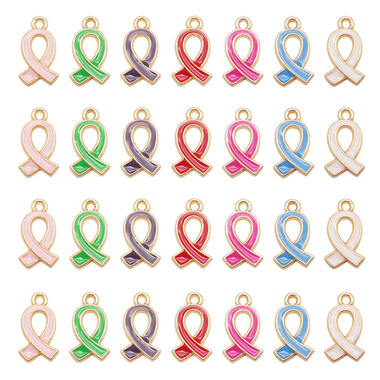 7Pcs Mini Enamel Scarf Charms 17x10mm Metal Jewelry Pendant for Necklace Bracelet Earrings Making, DIY Crafts Decor