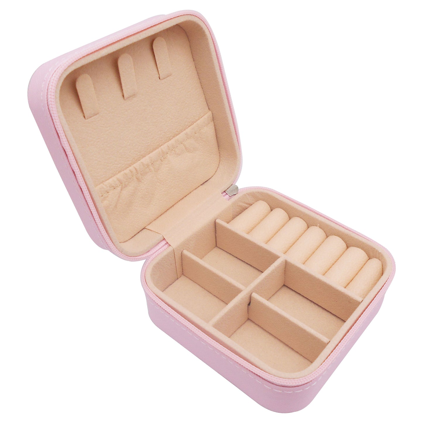 1 Piece Single Layer Jewelry Box Ladies Travel Jewelry Case Earrings Rings Organizer Box with Compartments Classic Portable Storage Box