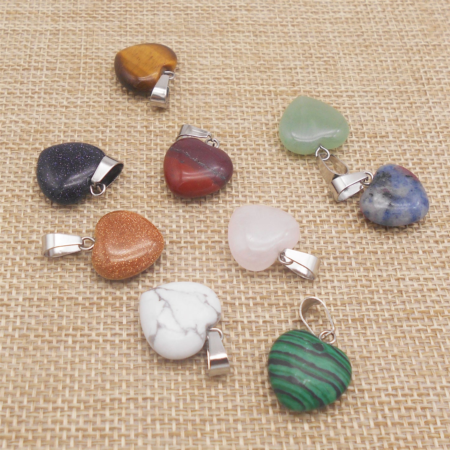 1 Piece Glossy Crystal Agate Pendant Heart Shaped Charm for DIY Jewelry Making, Necklace Bracelet Dangle, Crafts Supplies