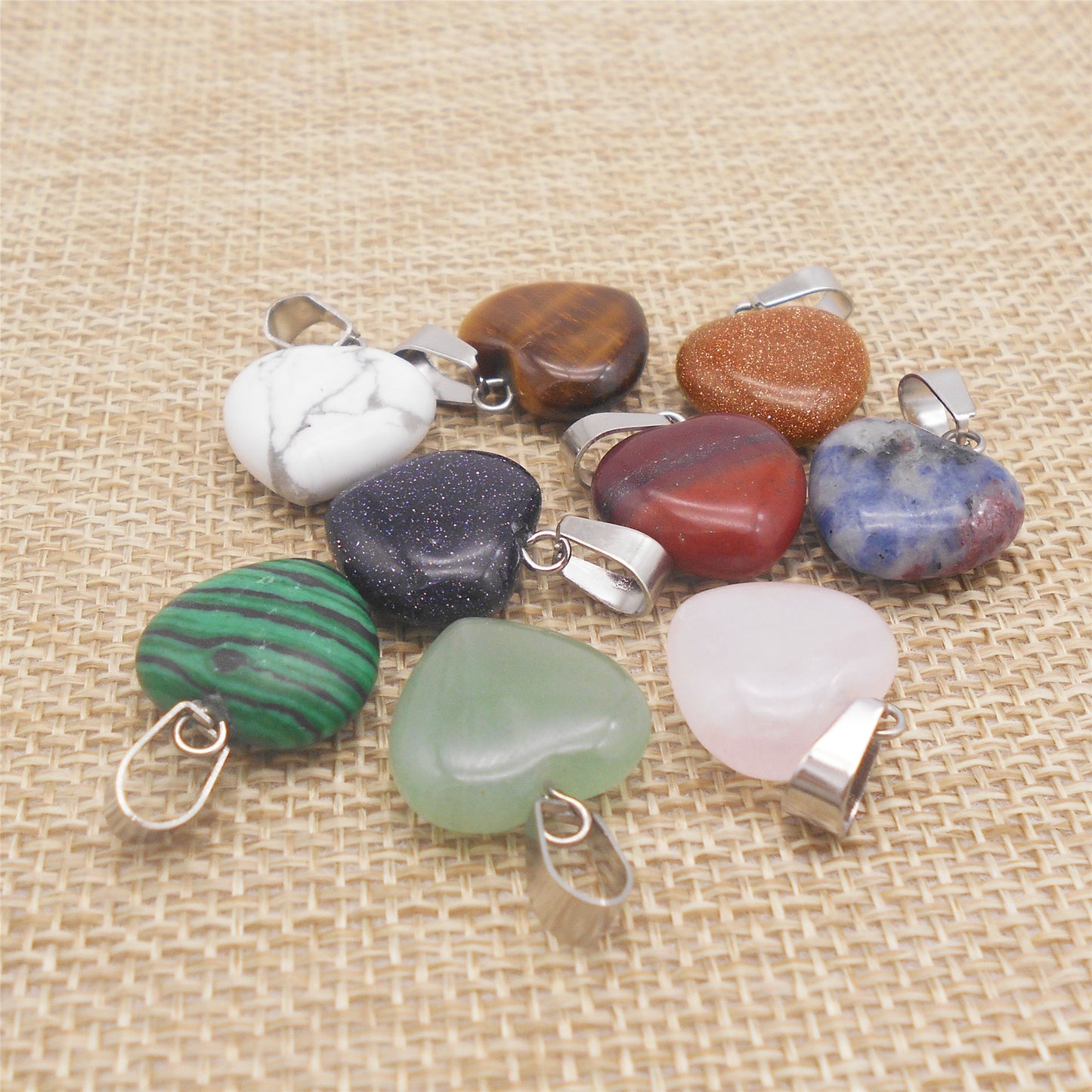 1 Piece Glossy Crystal Agate Pendant Heart Shaped Charm for DIY Jewelry Making, Necklace Bracelet Dangle, Crafts Supplies