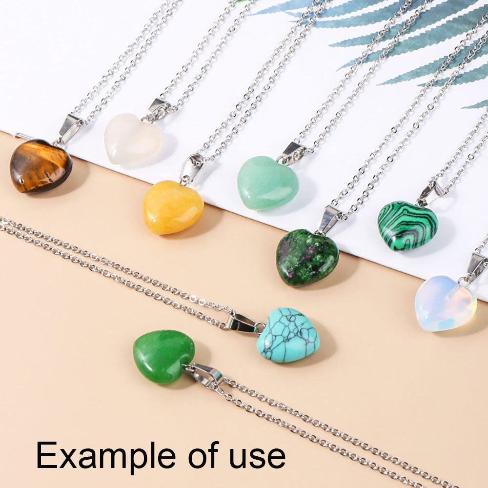 1 Piece Glossy Crystal Agate Pendant Heart Shaped Charm for DIY Jewelry Making, Necklace Bracelet Dangle, Crafts Supplies