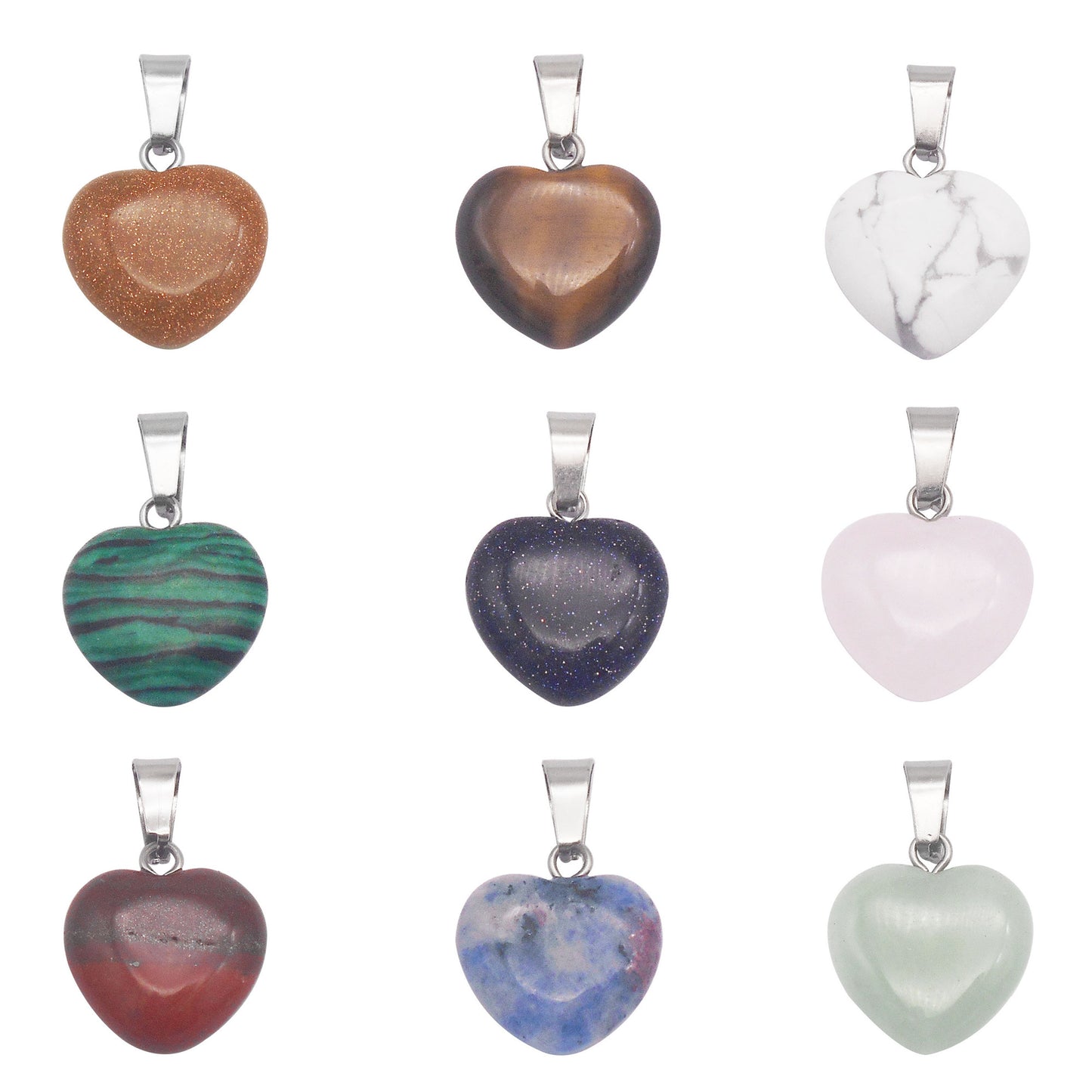 1 Piece Glossy Crystal Agate Pendant Heart Shaped Charm for DIY Jewelry Making, Necklace Bracelet Dangle, Crafts Supplies