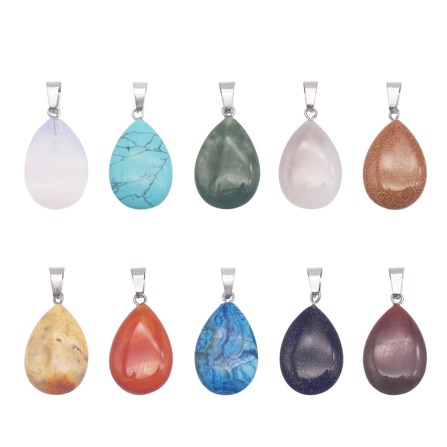 1 Piece Natural Agate Stone Charms Teardrop Shaped Opal Pendants for Jewelry Making, DIY Crafts Supplies, Necklace & Bracelet Decor