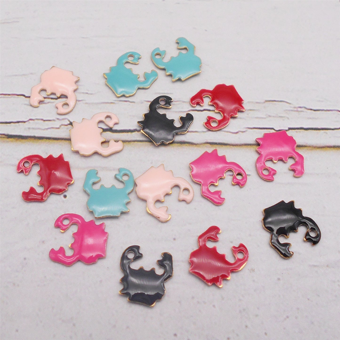 5Pcs Brass Enamel Crab Charms 11x10mm Double-Sided Design Sea Crab Pendant for Jewelry Making, DIY Crafts Decor