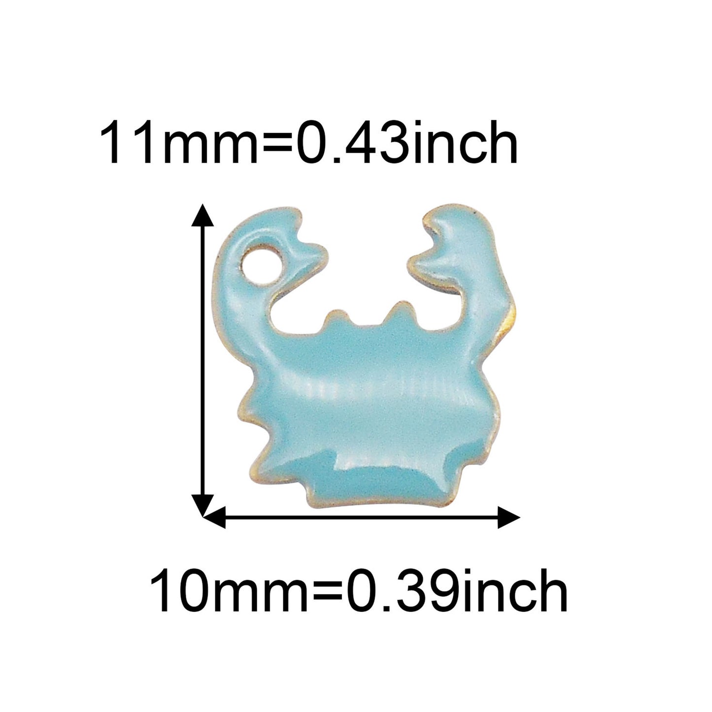 5Pcs Brass Enamel Crab Charms 11x10mm Double-Sided Design Sea Crab Pendant for Jewelry Making, DIY Crafts Decor
