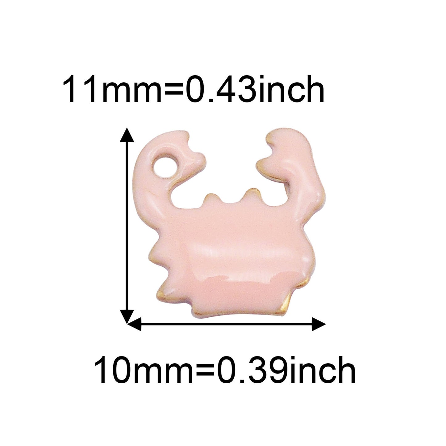 5Pcs Brass Enamel Crab Charms 11x10mm Double-Sided Design Sea Crab Pendant for Jewelry Making, DIY Crafts Decor