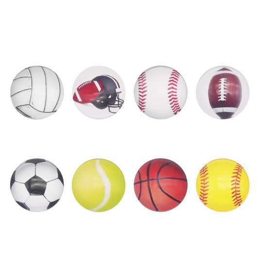 30Pcs Sport Ball Pattern Cabochons Glass Flat Embellishment Basketball Football Design for Jewelry Making DIY Crafts Decor 12/18/20/25mm