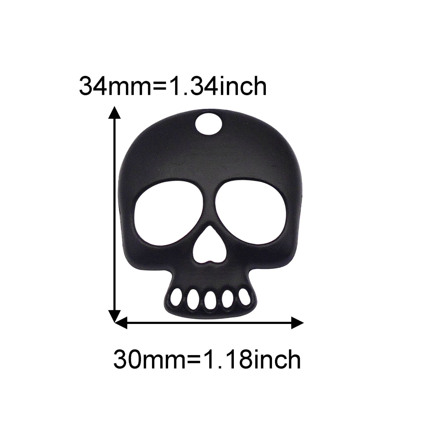 6Pcs Electroplating Halloween Charm Black Alloy Moon Bat Skull Pendant for Necklace Jewelry Making DIY Crafts Decor