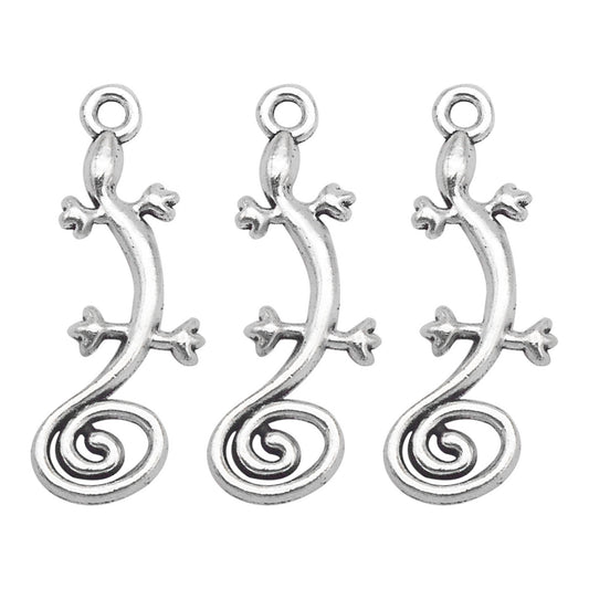 21PCS 29x11mm Antique Silver Gecko Charms Metal Desert Lizard Pendants for DIY Jewelry Supplies Personalized Necklace Earrings Making