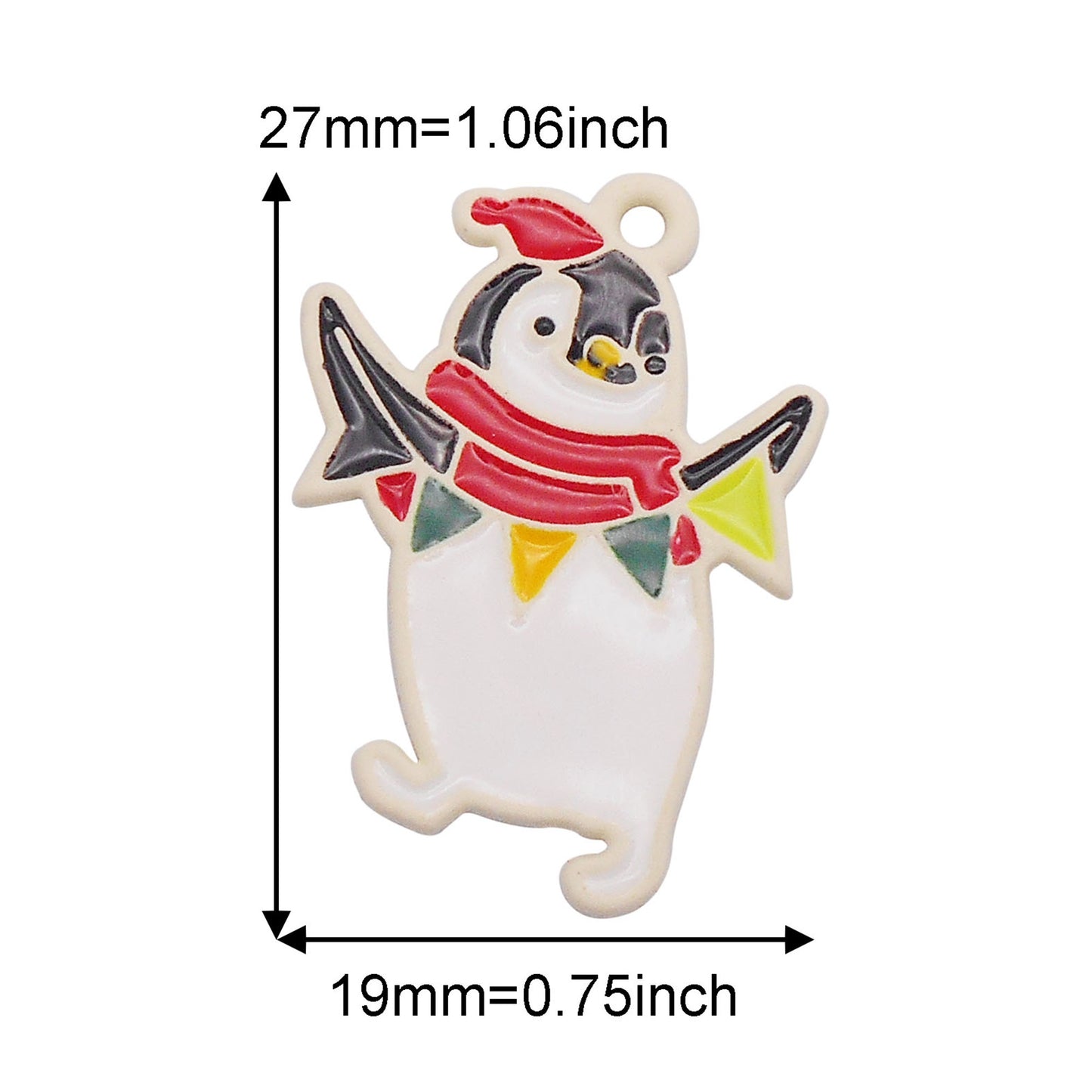 6Pcs Christmas Snowflake Snowman Bell Elk Charms Spray Painting Enamel Alloy Pendant for Christmas Party Decor Necklace Bracelet Earrings Making Accessories