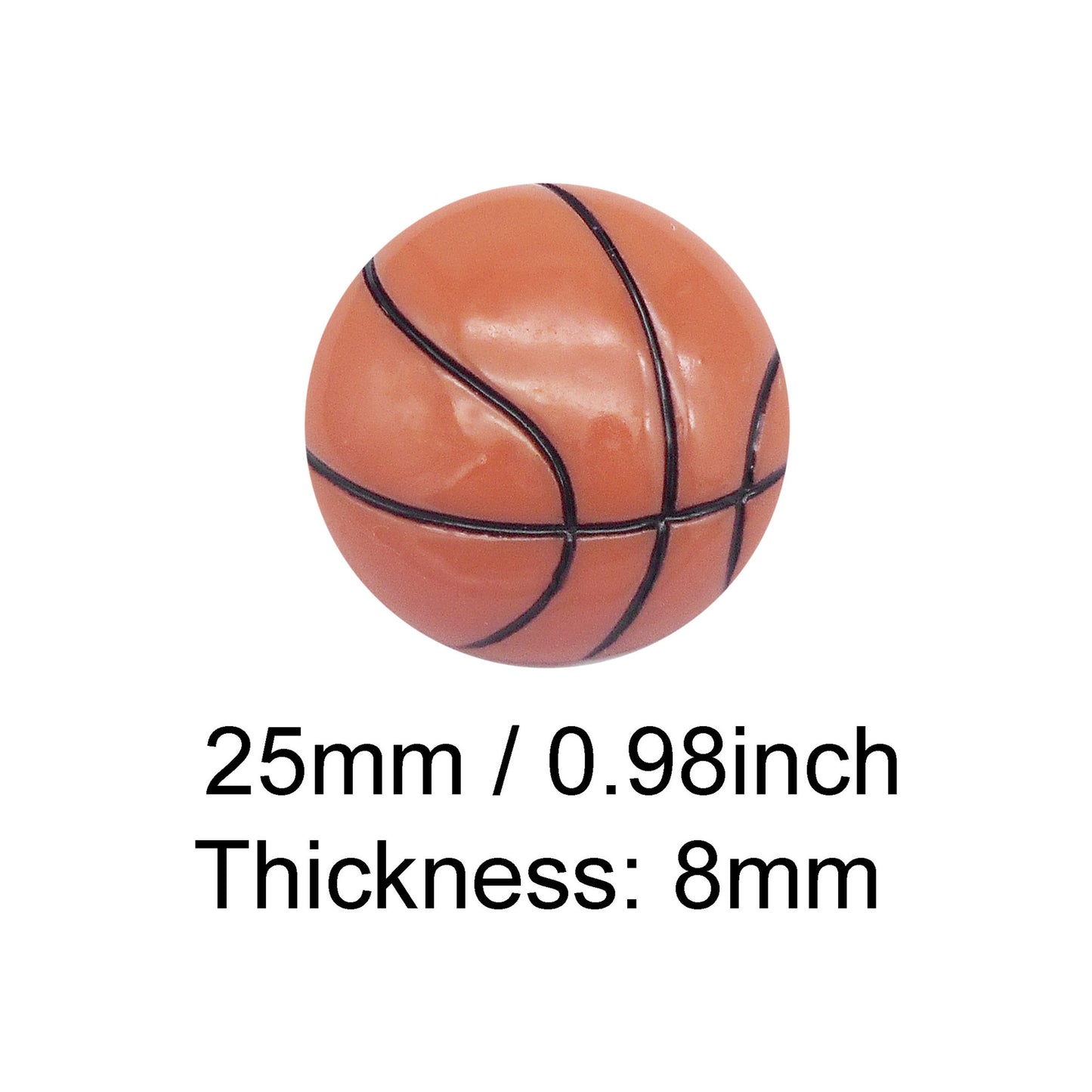 9PCS Resin Flat Back Round Embellishment Dome Football Basketball Baseball Pattern Cabochons for DIY Crafts Supplies, Hair Clip&Phone Case Decoration