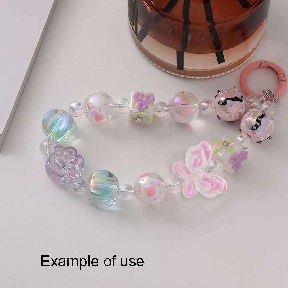 10PCS 18x21mm Cute Butterfly Shaped Beads Acrylic Painted Spacer Loose Beads DIY Necklace Bracelet Accessories Craft Decor Keychain Making Supplies