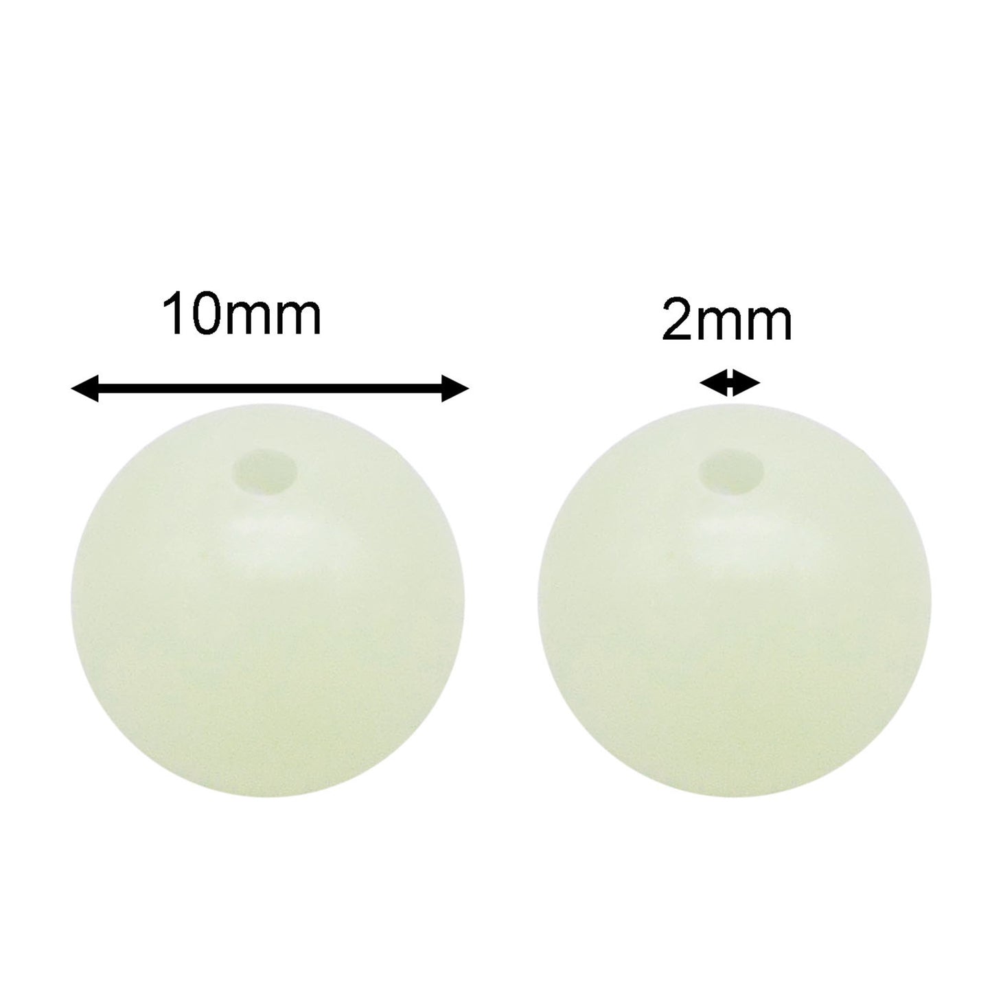 50PCS Acrylic Luminous Beads Round Fluorescent Spacer Beads Jewelry Making Loose Beads Glow In Dark for DIY Necklace Bracelet Accessories 8mm/10mm/12mm/16mm